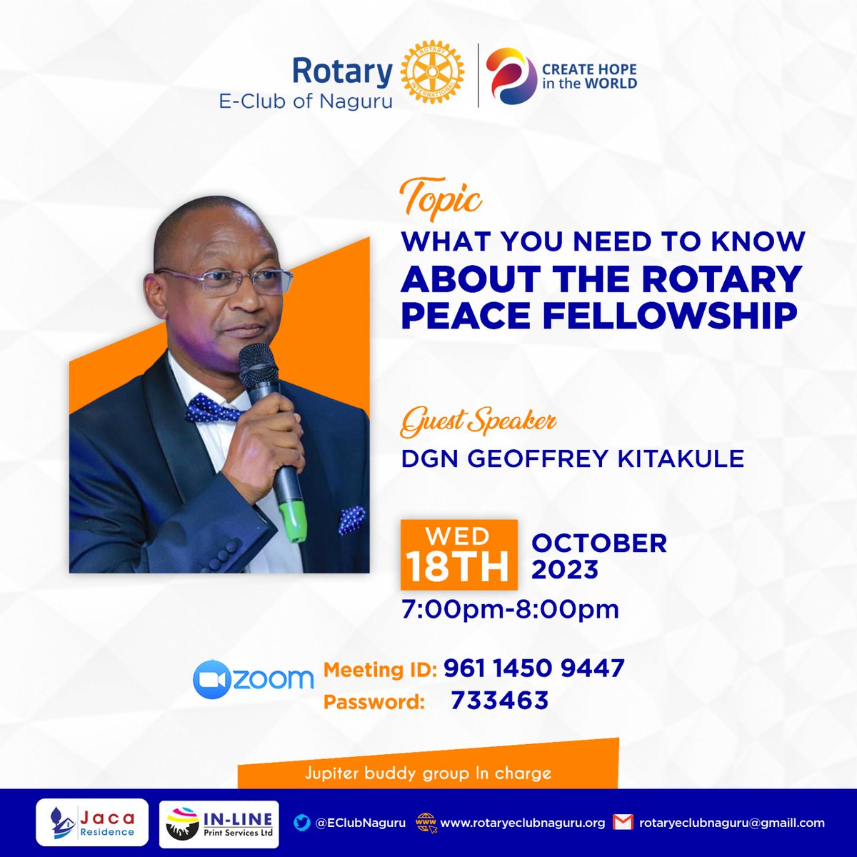 Join us on Wednesday for yet another educative talk on Rotary peace fellowship. <a href="/rotaryd9213/">Rotary District 9213</a> <a href="/Jamone23223071/">Dr. Jackson Amone</a> <a href="/evelyn_akello/">Evelyn Akello</a>