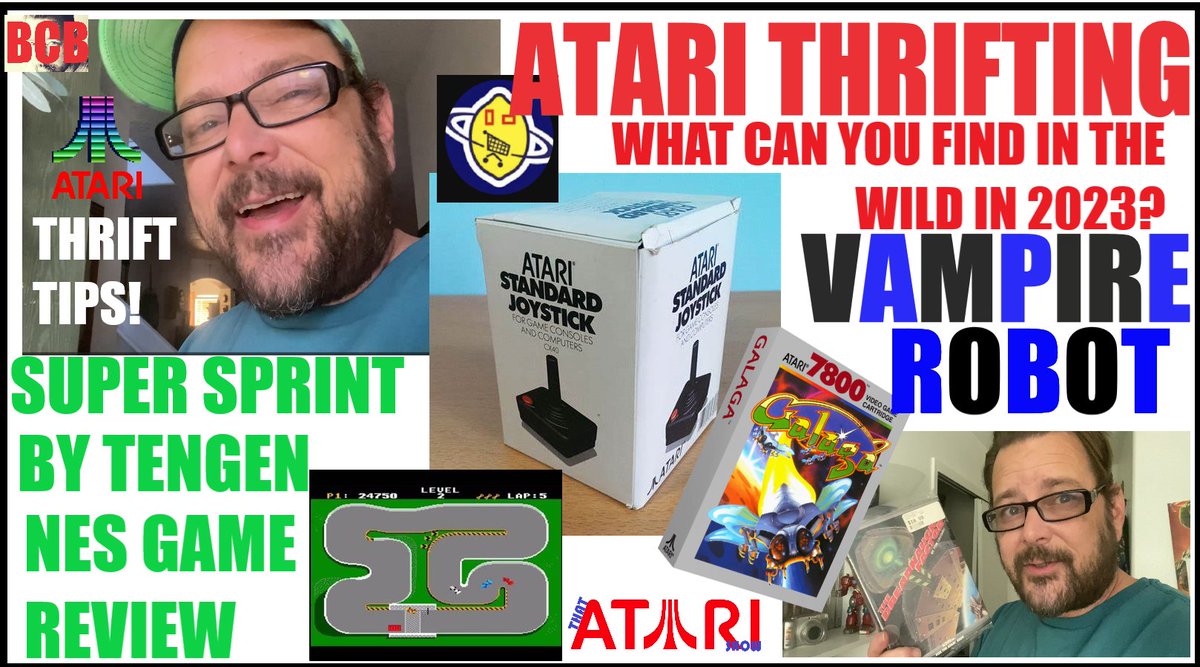 ballistikcoffee's tweet photo. Today on a NEW #ThatAtariShow: All About #Atari #Thrifting! What Can You Find in the Wild in 2023? Plus: #VampireRobot on Creator Space, #SuperSprint #Tengen #NES #GameReview, a new #Basic #Programming #Book, Newsline & More! 10a MDT! Only on #BCB! Click: https://t.co/Lfa0JTSA77 https://t.co/Dy4CDnuN26