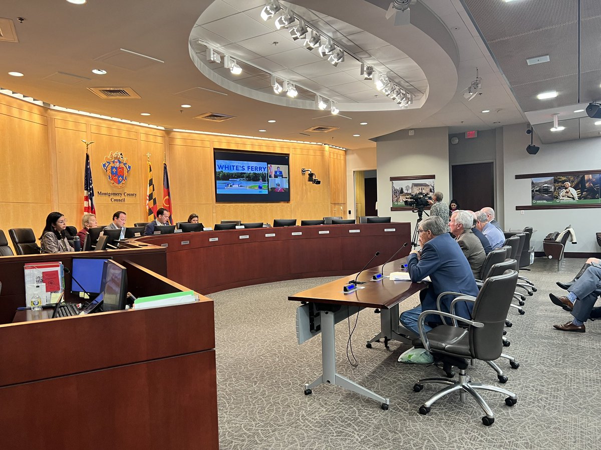 FMocomd's tweet image. The  discussion on White’s Ferry is getting underway here at the County Council building in Rockville. It’s been closed now for almost three years and we’re hoping for some solutions that come out of today’s meeting. #WhitesFerry #Poolesville