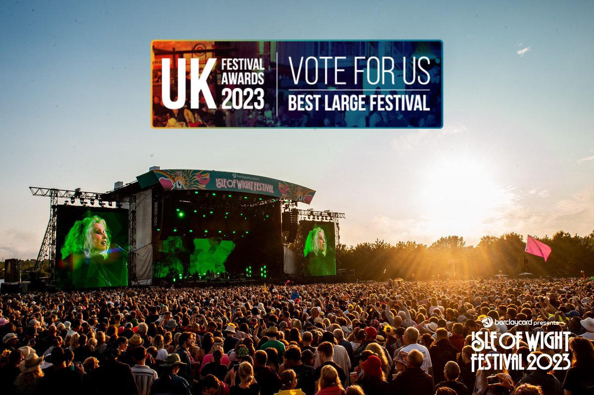 Did you know that we're currently nominated for 'Best Large Festival' at the UK Festival Awards 2023?! 🏆🎉 Show #IOW2023 some love and click the link to vote now - voting closes 5pm on October 23rd 🙌: surveymonkey.co.uk/r/57CZDT5 
#BarclaycardxIOW #UKFA23