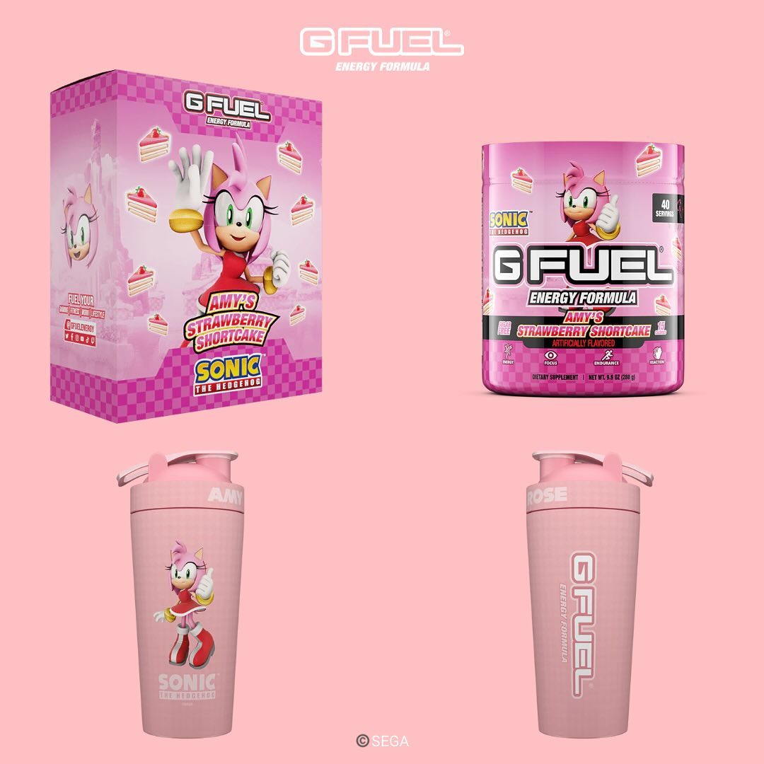 G FUEL® on X: 🍰 TODAY! 3PM ET!! #SONIC x #GFUEL 𝗔𝗠𝗬'𝗦