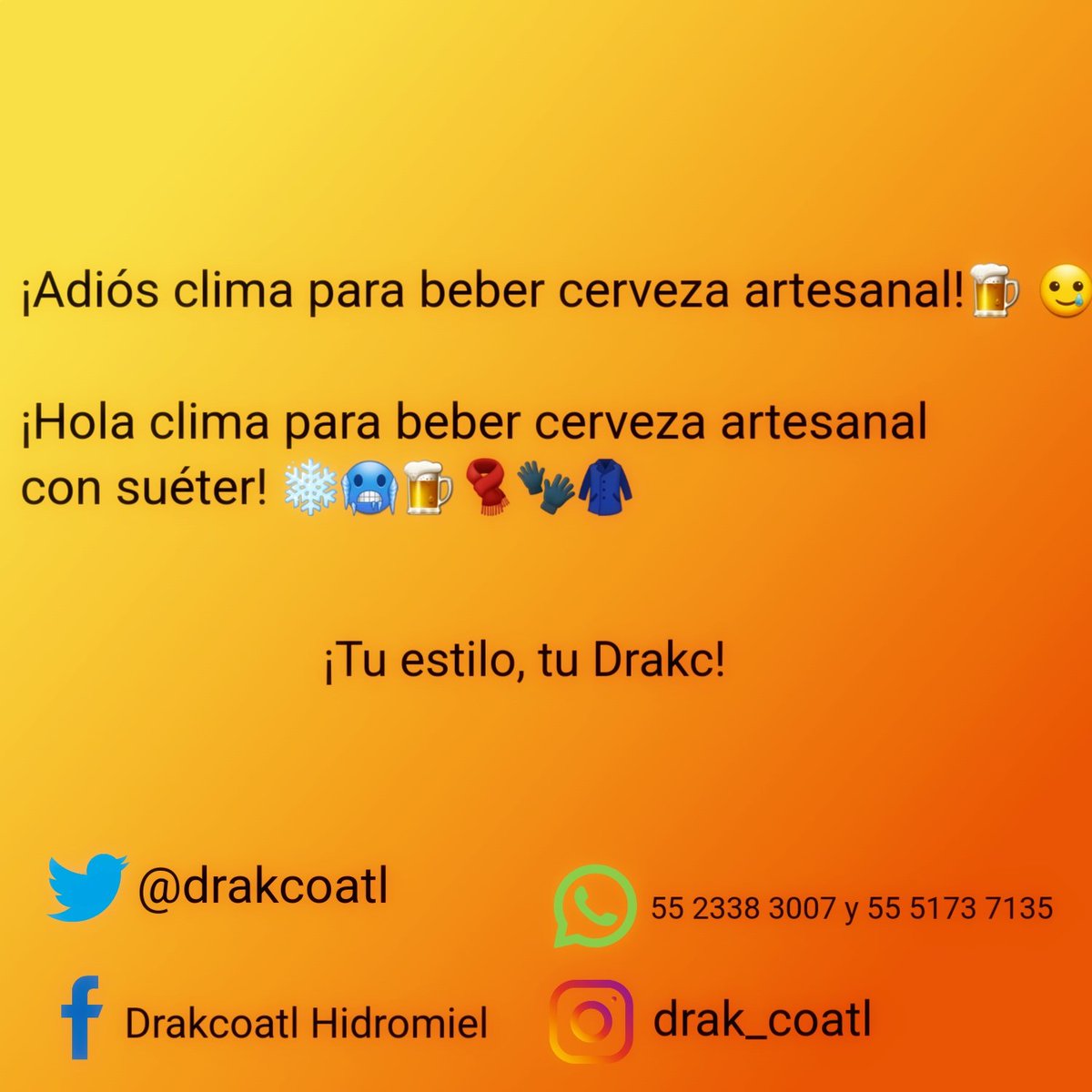 drakcoatl's tweet photo. ¡Excelente inicio de semana!👍😃🍷🍺

#Lunes #frio #cervezaartesanal #beer #rutacevecera Drakcoatl Hidromiel Kazzet Granja Integral San Martin #cervezachilanga #cervezachingona https://t.co/nBDIvywS0r