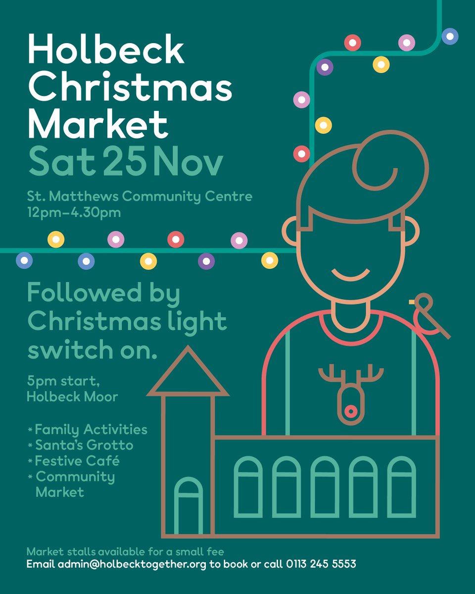 📢Calling all local creators, bakers, crafters & organisations!📢 Join us & book a stall for the Holbeck Christmas Market on November 25th from 12:00 PM to 4:30 PM at St Matthews Community Centre, Holbeck. Limited stalls available! Visit our office to collect a booking form🙌