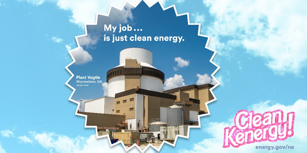 GovNuclear's tweet image. CLEAN kEN-ERGY: 

The U.S. nuclear industry supports nearly half a million, high-paying jobs that help to provide nearly half of our nation's clean power 💪

#NuclearSciWeek