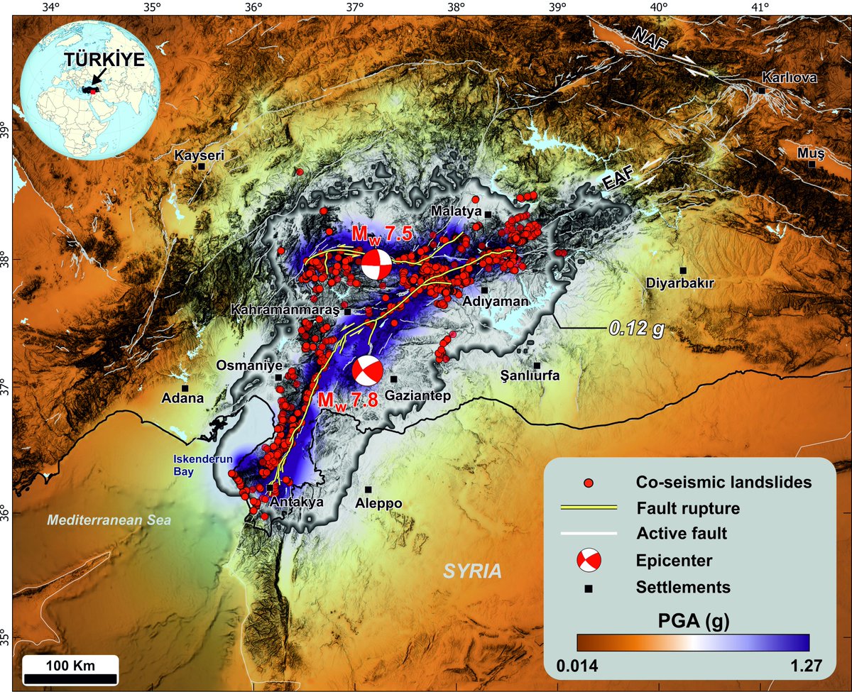 Our article on earthquake-triggered landslides has been published. You can access the article and landslide data by clicking on the link. sciencedirect.com/science/articl…