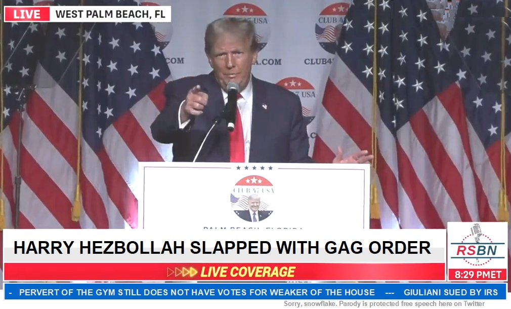 Hey, Republicans?

Your boy Harry Hezbollah became first candidate in history of USA to be so dangerous to public safety, a federal judge just slapped a GAG ORDER ON HIS ASS

And you want this monster rapist racist traitor as your nominee?

#LetTrumpBeTrump #GagOrder #MAGA2024