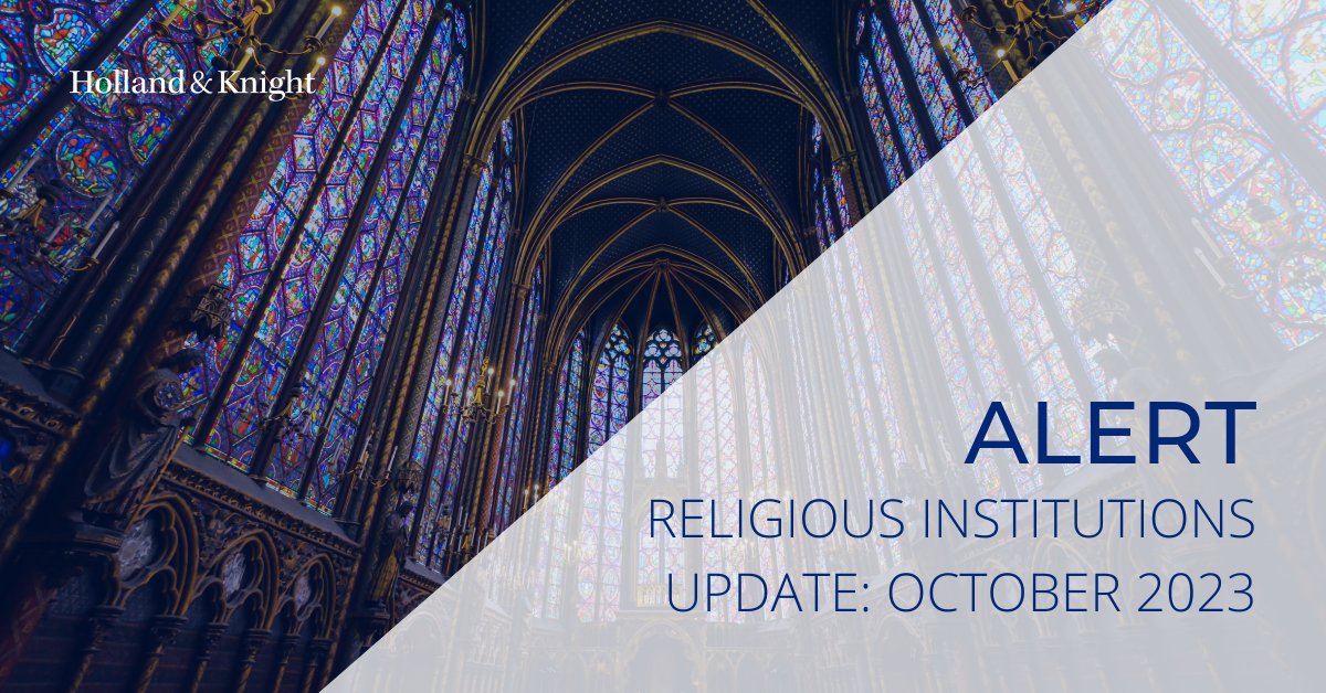 Holland_Knight's tweet image. This month&apos;s #ReligiousInstitutions Update opens with a summary of a case in which claims that federal agents subjected a man to enhanced screening at airports because of his #religion were dismissed. Read more to learn about cases concerning #freeexercise and #church autonomy,…