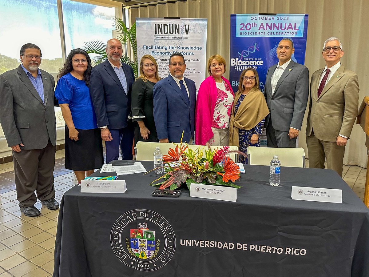 Hoy comienza la “20th Annual Bioscience Celebration” con evento en UPR Administración Central - Jardín Botánico RP, organizado por <a href="/induniv/">INDUNIV</a> . Me llamó la atención que de siete panelistas cinco eran de <a href="/uprm/">RUM/UPRM</a> 💚<a href="/exalumnos_uprm/">exalumnos.uprm</a> colegiales #SangreVerde
