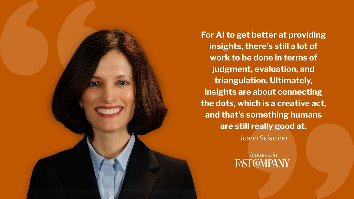 Curious about the intersection between Generative #AI and humanity? Professor Joann Sciarrino was recently interviewed for Fast Company on how to utilize human insight to elevate AI searches. Take a look at buff.ly/3PG7ZBj