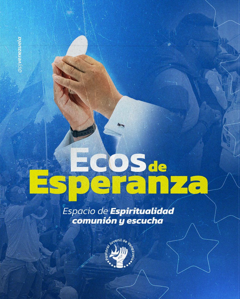 ¡Un eco en lo hondo que nos empuja hacia ti!💙

Desde el 08 hasta el 22 de octubre, tendremos este espacio de espiritualidad, comunión y escucha llamado "Ecos de Esperanza" que favorezca la construcción de la Asamblea Nacional de la Pastoral Juvenil.

📲 instagram.com/p/CyTpD04LEJg/…