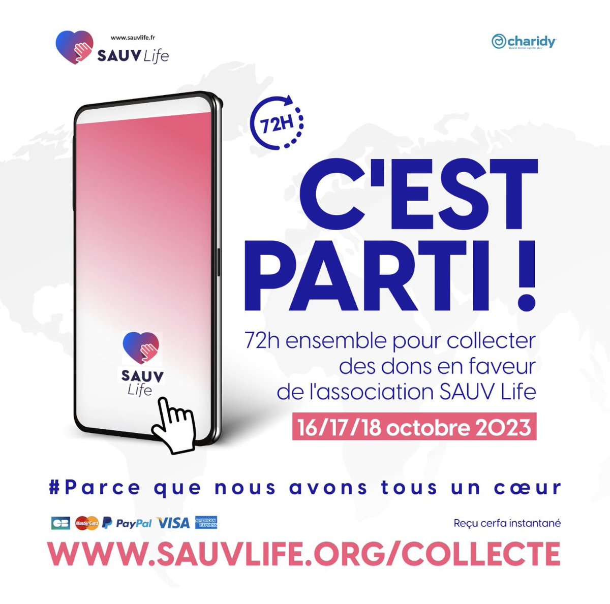 Cher réseau, je viens vers vous aujourd’hui car je me mobilise pour la campagne de collecte de dons de l'association <a href="/SAUVLife/">SAUV Life</a> dont je suis Ambassadeur et Citoyen Sauveteur.
Nous avons besoin de votre soutien pour atteindre notre objectif, connectez-vous : charidy.com/Sauvlife/Binot…