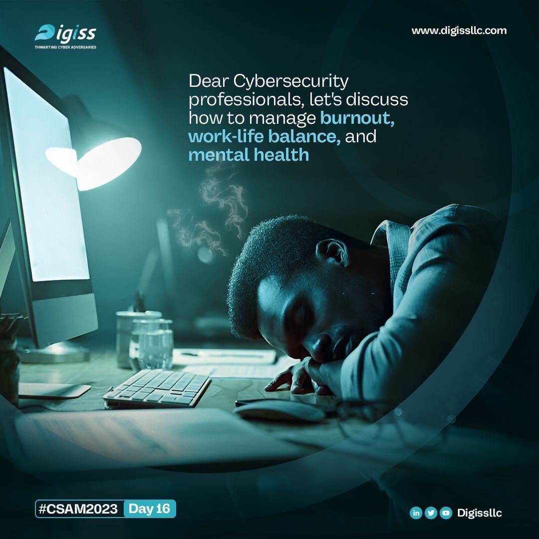 Digissllc's tweet image. Dear Cybersecurity Professionals, 
You are essential in protecting organizations and our way of life. It&apos;s important to take care of yourself so that you can continue to do your important work.

Remember, you are not alone in this.

#cybersecurityawarenessmonth #CSAM23