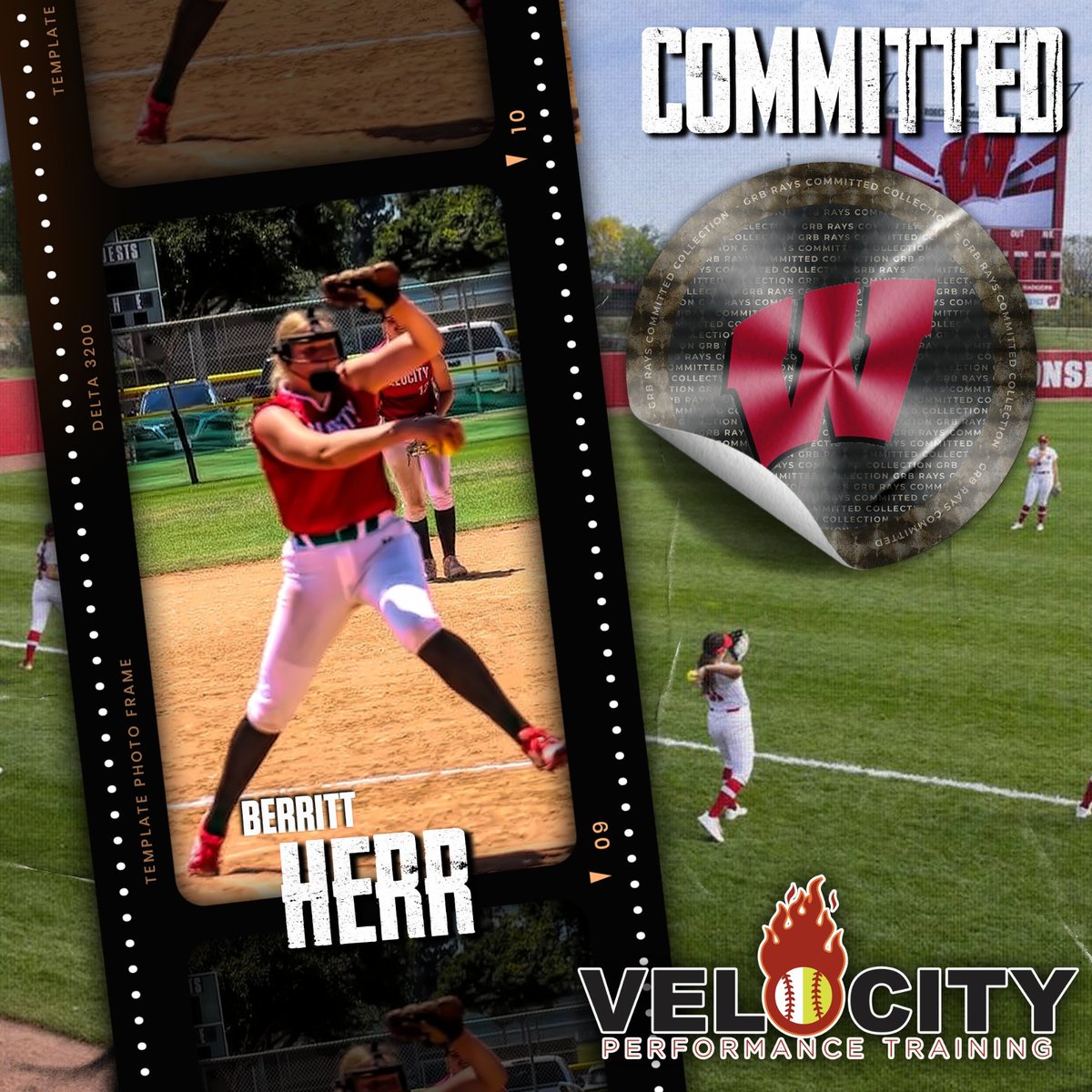 Velocity_GB's tweet photo. Congratulations to @berritt_herr on her commitment to D1 University of Wisconsin !!!  As talented as Berritt is as a ball player, she is a better person and teammate.  So proud of you!  #TrainWithVelocity https://t.co/3OdkjNAyMz