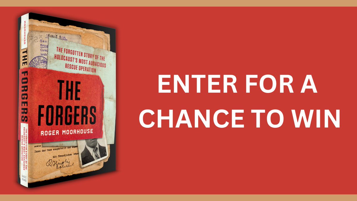 🚨BOOK GIVEAWAY!🚨 RETWEET this & FOLLOW for a chance to win a copy @Roger_Moorhouse's new book, 'The Forgers'! Discover the secret history of one of the largest—& least-known—rescue operations of #WWII. 3 winners will be DMed (U.S. only). Info here: bit.ly/Moorhouse_Forg…