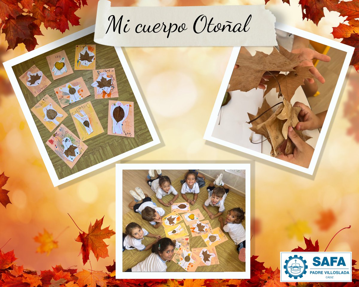 En infantil hemos trabajado el cuerpo humano. Además, como estamos en otoño y encontramos hojas que caen cuando paseamos… se nos ha ocurrido dibujar nuestro cuerpo utilizando esas hojas como base. 🍂
¡Así ha quedado nuestro cuerpo otoñal! 😀

#YoconSAFA #SAFACádiz #Vivirporamor