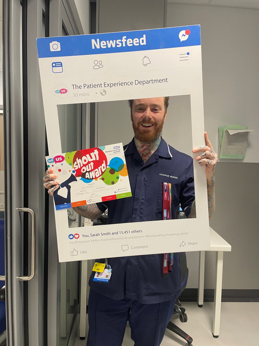 Huge congratulations to this months individual winner of the #StaffShoutOut award, SDEC charge nurse Joe Dulson. Well done! 🤩 #SafeCaringRespectful #BTH #SSA #CakeToCelebrate