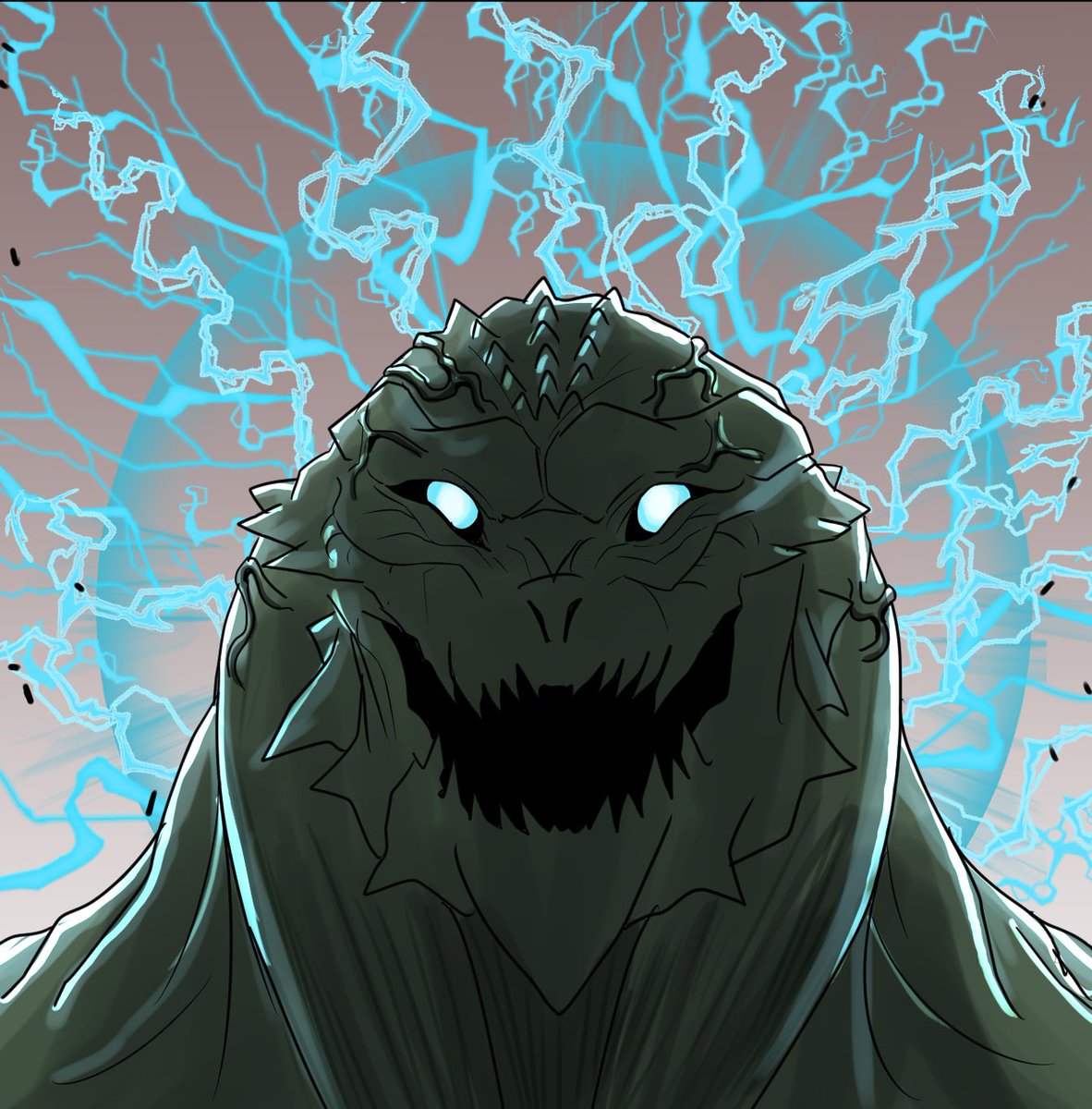 solo no humans glowing eyes kaijuu monster looking at viewer glowing  illustration images