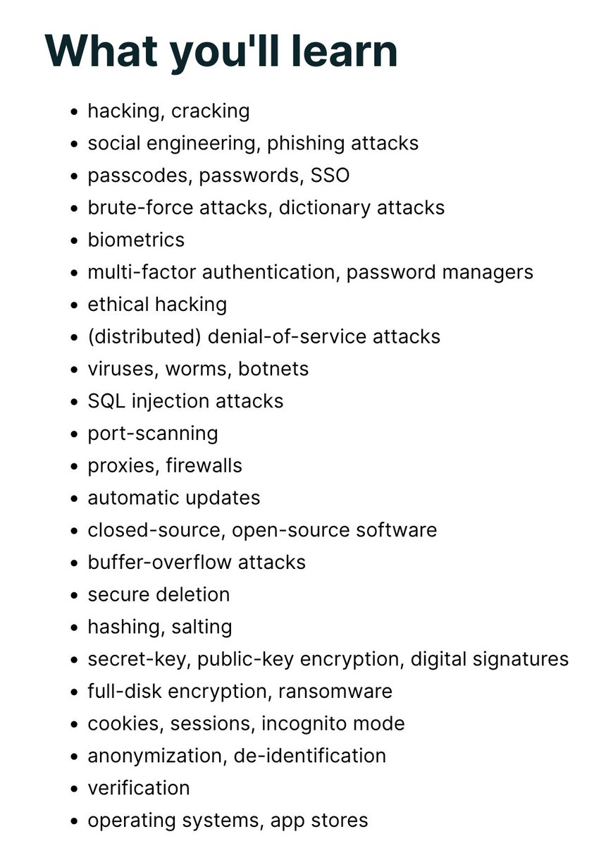 clintgibler's tweet image. 🎓 Free Cybersecurity Course from Harvard
An introduction to #cybersecurity for technical and non-technical audiences
Self-paced, 2-6 hours/week over 5 weeks
edx.org/learn/cybersec…