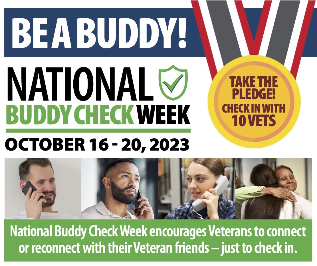 ILJoiningForces's tweet photo. This National Buddy Check Week, we encourage Veterans to connect or reconnect with 10 Veteran friends – just to check in! @DeptVetAffairs goal this week is to enhance connections, improve mental health, &amp; increase access to VA resources. 

Learn more>> https://t.co/nNRH3uyQ85 https://t.co/ymYbobZgbH