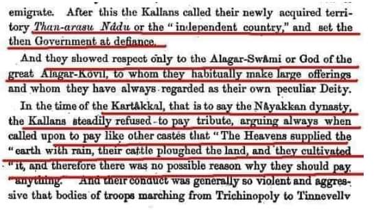 "வானம் பொழிகிறது.. விளைச்சல் நாங்க செய்கிறோம்.. உனக்கு ஏன் கொடுக்கணும் வரி.." இந்த வசனத்திற்கு சொந்தக்காரர்கள் தன்னரசு நாட்டு கள்ளர்கள்..ஆனால் குடுக்குடுப்பு கூட்டம் கெட்டிபொம்முலு வேடத்தில் சிவாஜி அய்யாவை நடிக்கவைத்து நமக்கே  விபூதி அடித்துட்டானுங்க
@chettydevan28