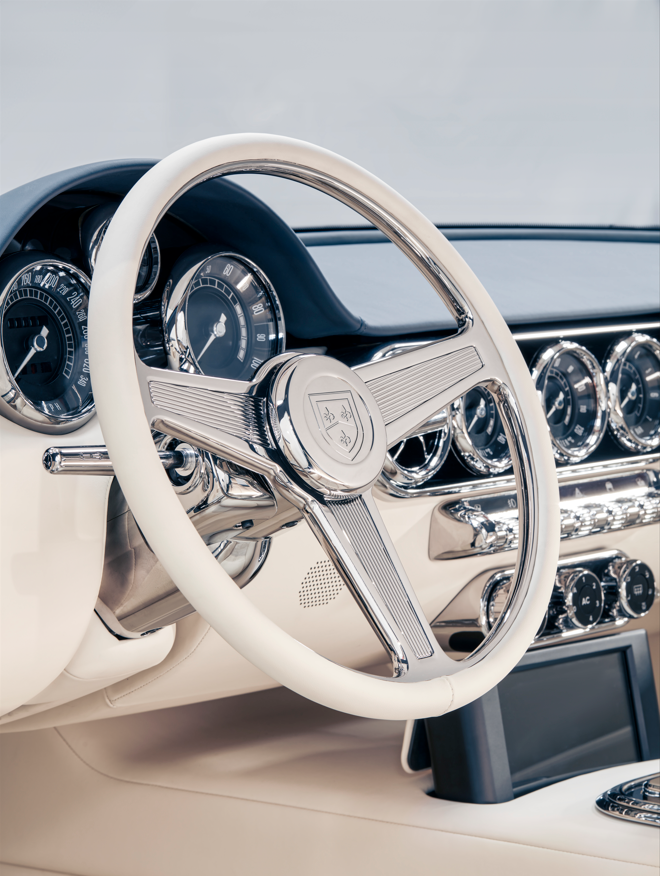 RMLGroup's tweet photo. Our second RML SWB has just been collected from the factory. It’s got quite a drive home, though – Ibiza! It looks stunning in Blue Scorro with chrome brightwork. His choice of Vanilla Fudge leather in the cabin will be perfect for the 1200km schlep south.

#rmlgroup #rmlswb https://t.co/f9X67VrYH0