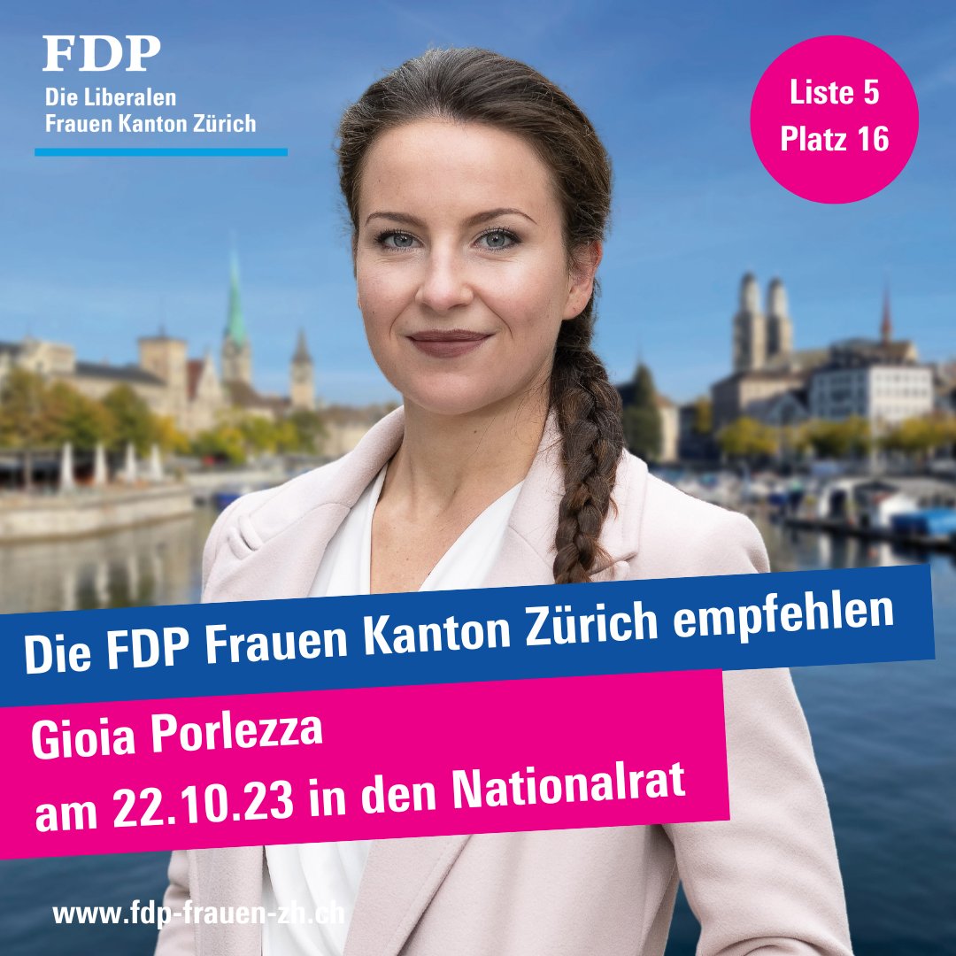 ❣️Wir empfehlen Gioia Porlezza, Mitglied des Stadtparlaments Winterthur, am 22. Oktober 2023 in den Nationalrat zu wählen!

🌐Zu ihrer Website: gioia-porlezza.ch

#TeamFDP #FDP2023 #fdp #fdpzh #frauenpolitik