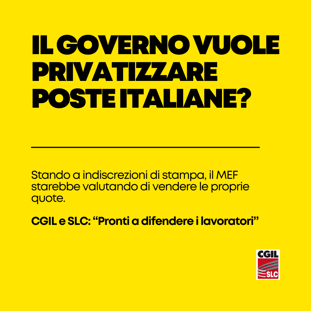 SlcCgil's tweet photo. 🟥 La mannaia della privatizzazione potrebbe abbattersi su @PosteItaliane. @GesmundoPino (@cgilnazionale) e Nicola Di Ceglie (Slc Cgil): "Impostazione miope. Pronti a difendere lavoratrici e lavoratori" 👉 https://t.co/hKLC2p3pQY https://t.co/ml5oKlRToE