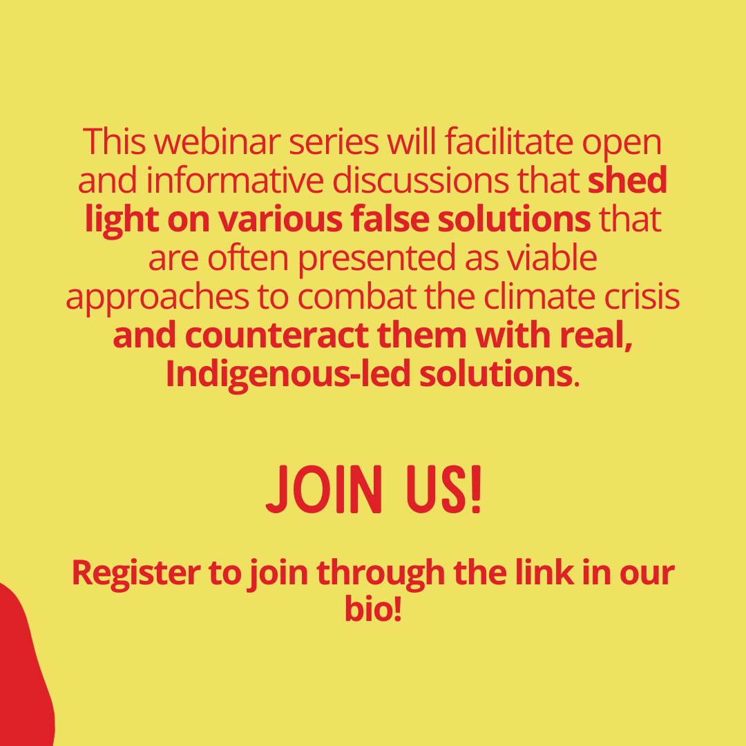 Join us next Thursday(s), October 26, at 1 PM (PT) for the first session of a two-part webinar learning series: The Colonial Urge to Commodify the Climate Crisis! Register: indigenousclimateaction.com/events/webinar… #IndigenousClimateAction #NoFalseSolutions #UNFCCC #COP28 #AmplifyIndigenousVoices