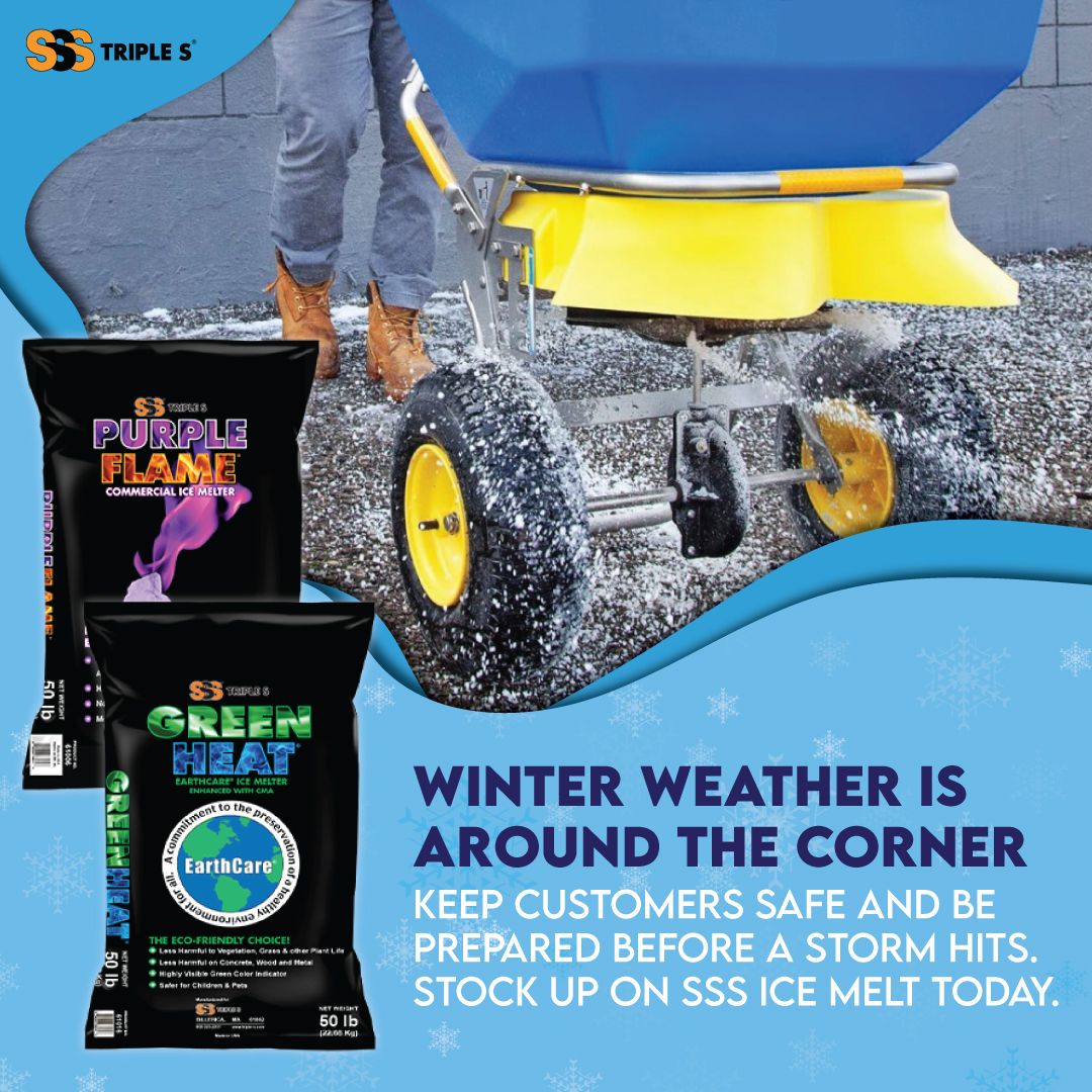 SSSTriple_S's tweet photo. Winter is fast approaching, and you don’t want to be caught without the proper supplies. Stocking up with ice melt early will ensure you have the tools to keep your facility and customers safe. Contact your local Triple S Member to get prepared today: https://t.co/0wNrgXMANj https://t.co/fJGAkSgocX