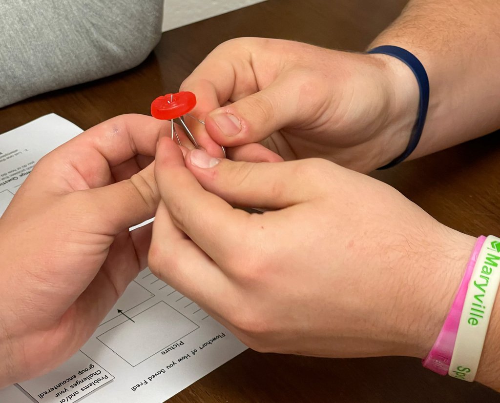 NWTechSchool's tweet photo. Business Management students are introduced to process design flow charts while saving Fred. Reflections and revisions of the process design will focus on efficiency and equipment. https://t.co/ZTB2G0mq94