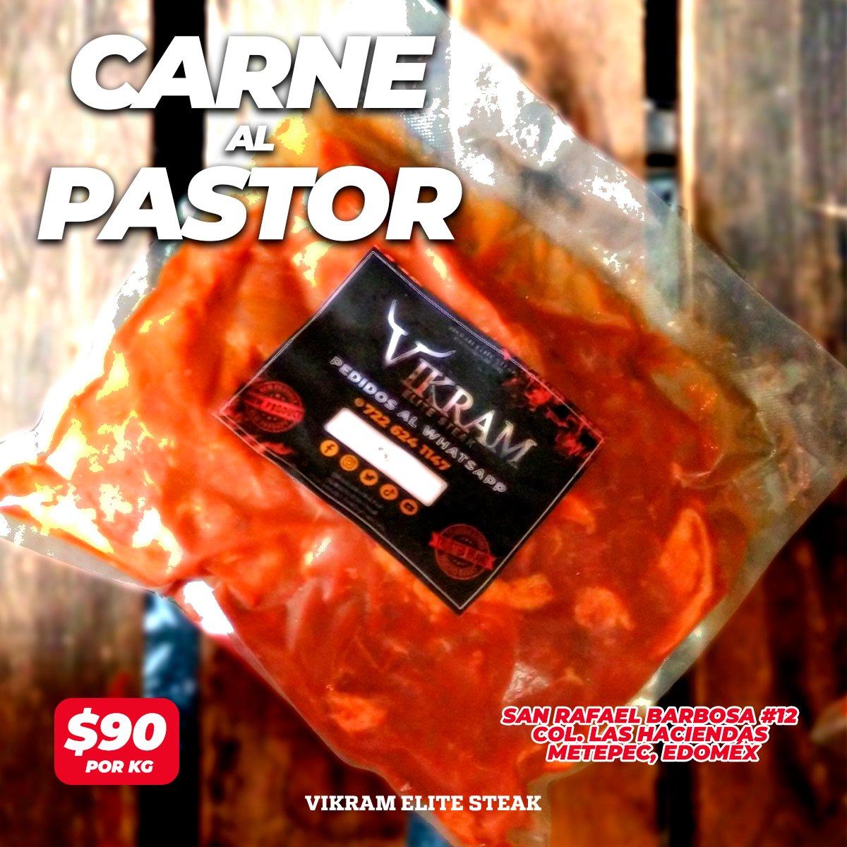 VIKRAMEliteS's tweet photo. 🌮 ¿Te gustan la carne al pastor? 🌮 

👉 Entonces aprovecha esta gran oferta: Carne al pastor a solo $90 el kilo. 😍 

👇 Solo en nuestra sucursal ubicada a unas cuadras de la estación del tren Toluca Centro📍 

🏃‍♂️🏃‍♀️ Date prisa, que se acaba. 🕑  Llama ahora y haz tu pedido. 📞 https://t.co/NzXrEpBZV7