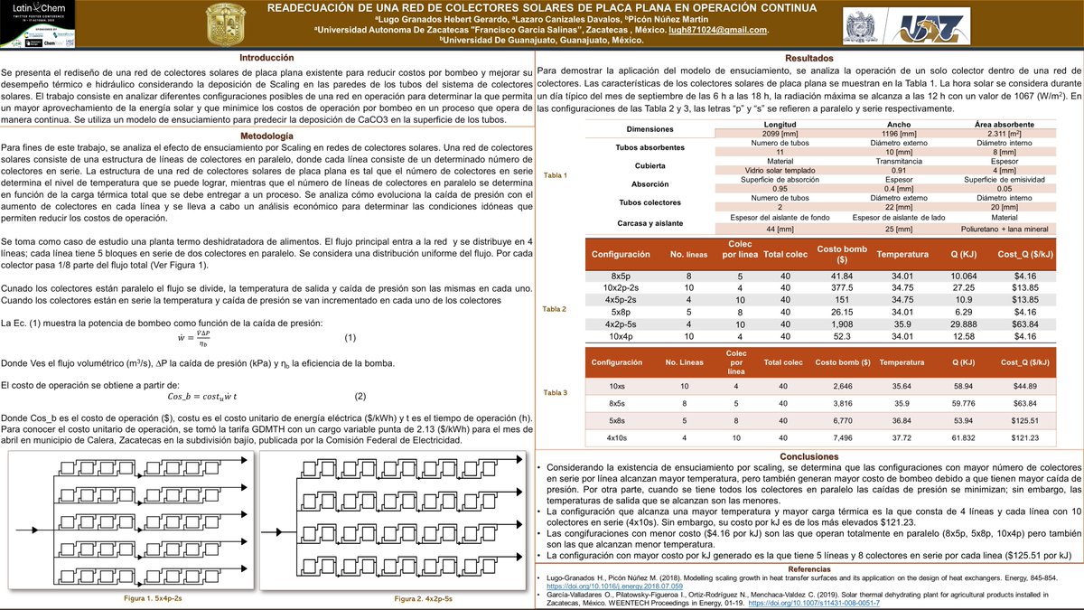 Hebert Gerardo Lugo Granados (@hebertglg) on Twitter photo ¡hola comunidad! <a href="/LatinXChem/">LatinXChem</a>, presento mi trabajo sobre la reconfiguración de una red de colectores solares para reducir costos por bombeo #LatinXChem23 #LatinXChemEng #Eng030 ¡hola comunidad! <a href="/LatinXChem/">LatinXChem</a>, presento mi trabajo sobre la reconfiguración de una red de colectores solares para reducir costos por bombeo #LatinXChem23 #LatinXChemEng #Eng030