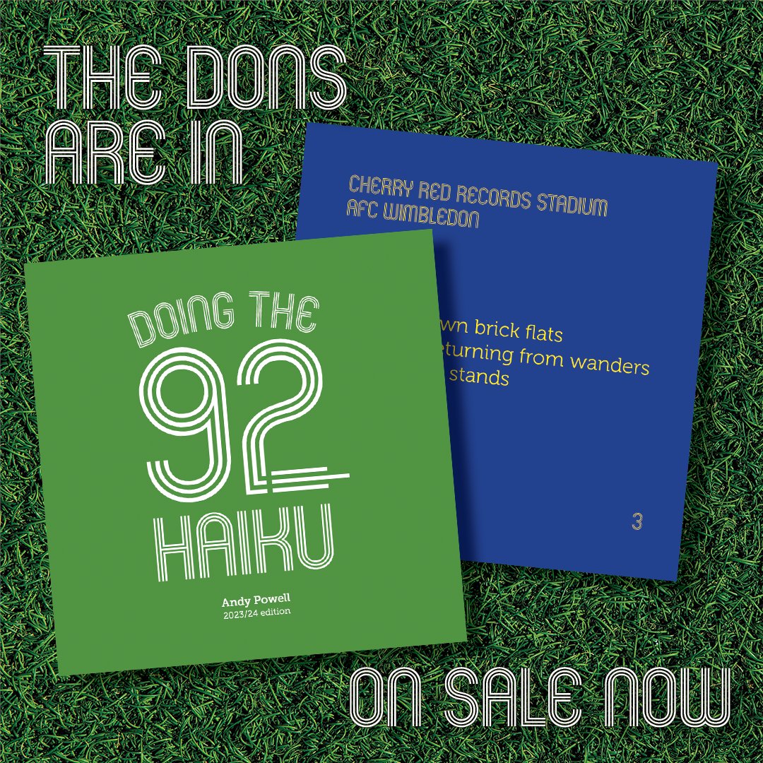 ✅ AFC Wimbledon's haiku is in. Kindle, paperback and hardback links in bio.
#AFCWimbledon #Wimbledon #Dons #Wombles #PloughLane #Groundhopping #Groundhopper #HomeDays #AwayDays #Football #TerraceCulture #92Club #DoingThe92 #LeagueTwo #EFL #92Haiku #Haiku #Book