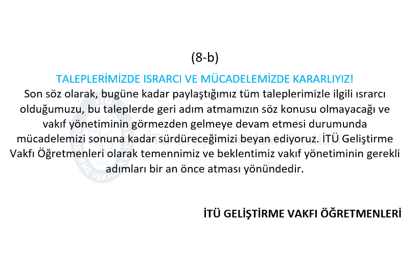 İTÜ GVO Öğretmenleri (@itugvoogrtmnlr) on Twitter photo 8- Müzakereleri bir an önce başlatın! Taleplerimizde ısrarcı ve mücadelemizde kararlıyız.
<a href="/itugvo/">İTÜ Geliştirme Vakfı Okulları</a>
<a href="/itugv1993/">İTÜ Geliştirme Vakfı</a>
#HaklarımızıİadeEdin 8- Müzakereleri bir an önce başlatın! Taleplerimizde ısrarcı ve mücadelemizde kararlıyız.
<a href="/itugvo/">İTÜ Geliştirme Vakfı Okulları</a>
<a href="/itugv1993/">İTÜ Geliştirme Vakfı</a>
#HaklarımızıİadeEdin