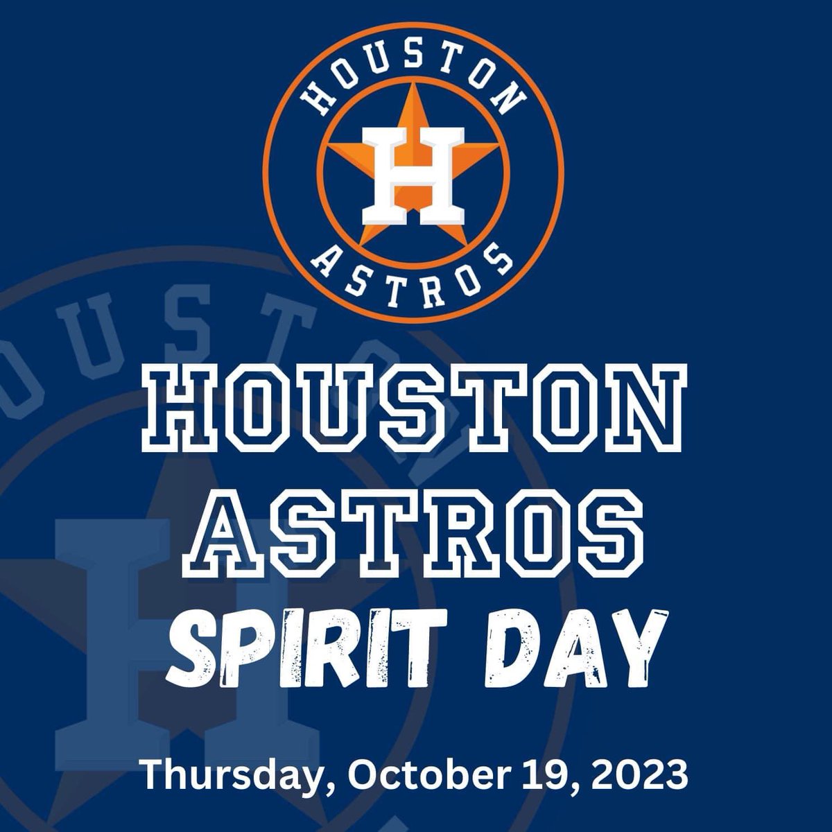 The Houston Astros are in the playoffs! DISD is celebrating the home team with a spirit day on Thursday, October 19! Wear your blue and orange and your Astros gear! Go ‘Stros! ⚾️ 🏆