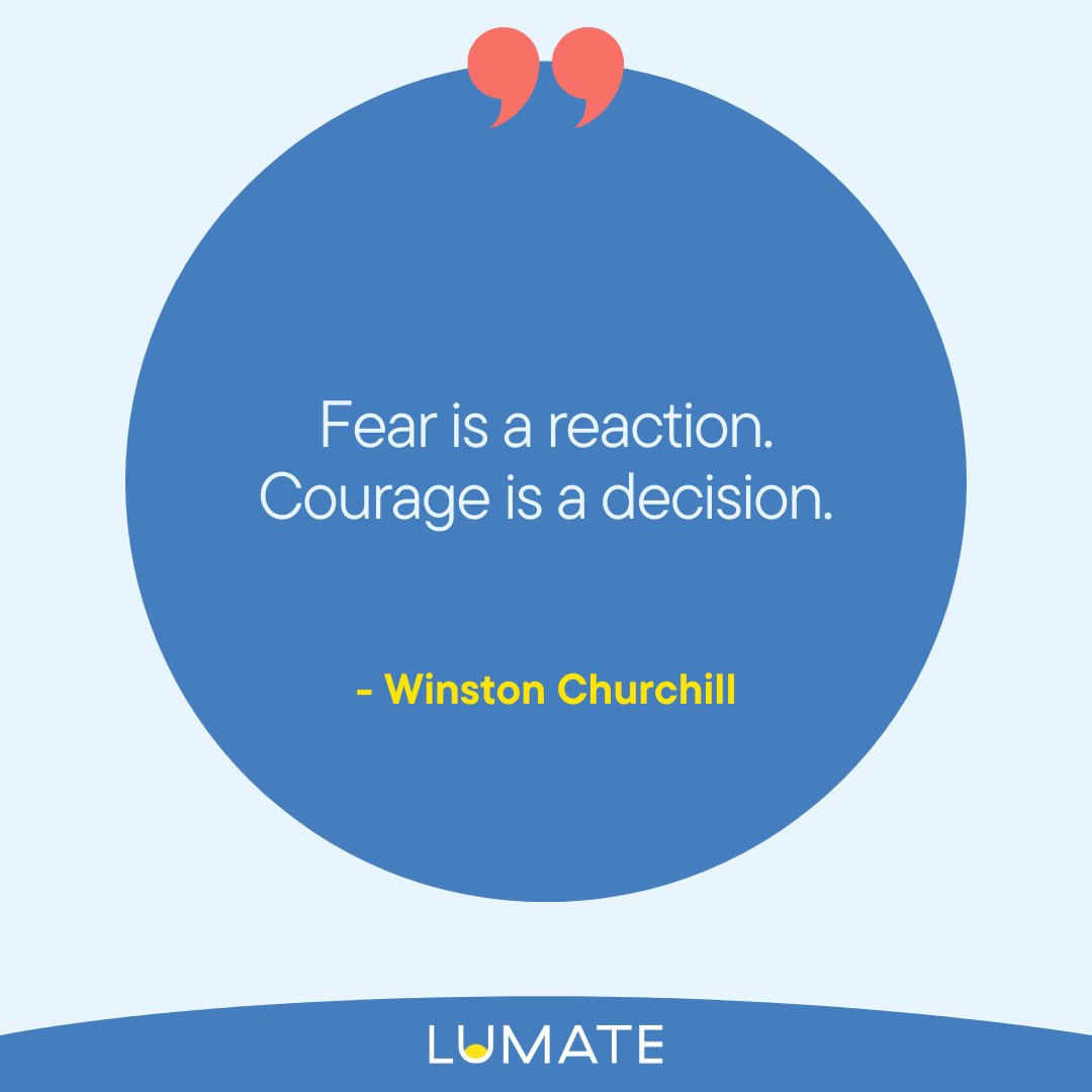 Illuminating your week, with this powerful quote.

Churchill reminds us of a key CBT Principle: Fear is a biological automatic response and choosing action is a deliberate choice we can make despite experiencing fear.

#UMatter #LiveBravely #TeenAnxiety #MentalHealth