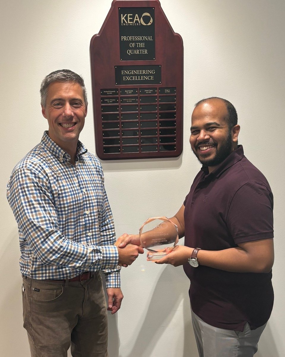 We are very happy to announce our Professional of the Quarter for Q3 2023, Ishmam H. Ishmam started with KEA Engineers in 2019 and works as an Associate Electrical Engineer. Congratulations Ish! #KEAEngineers #Congratulations #EmployeeRecognition #MEPEngineers #MEPEngineering