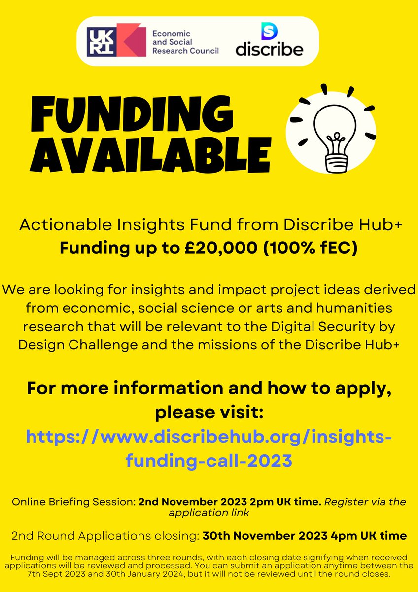 We've still got funding available! Please see below and our website for more details: