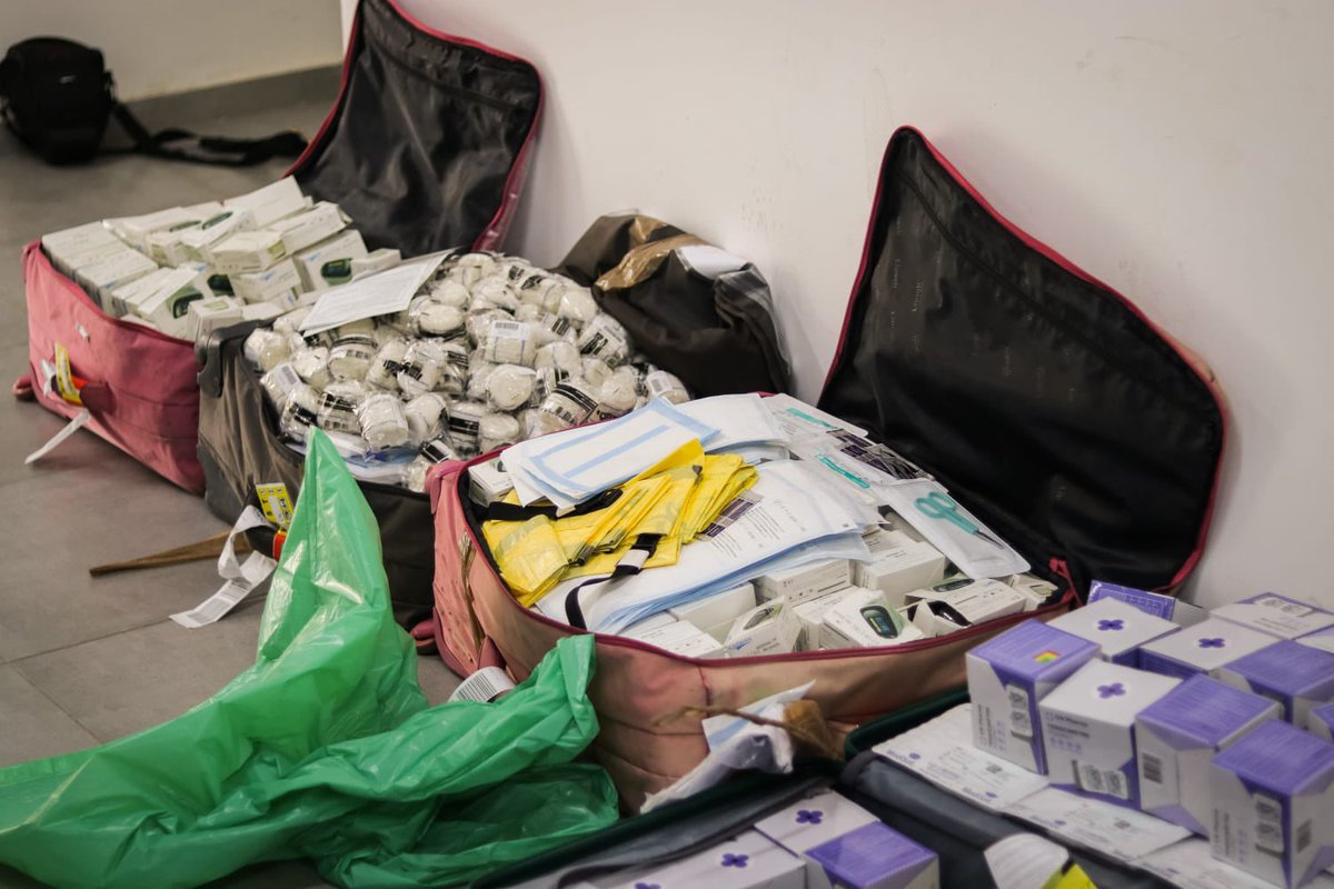 Our medics are distributing equipment in Yehuda and Shomon, and in the Gaza area for those who are not able to evacuate. This is a tremendous effort and as you can see from the photos, we are getting community volunteers.