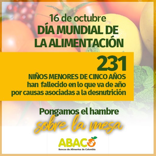 BanAlimenIbague's tweet photo. @Abacocol 👏🏼👏🏼
.
Nos unimos al #diamundialdelaalimentacion porque es un compromiso de todos en la lucha contra la inseguridad alimentaria.👆🏻
.
@abacocolombia @fao 
.
#hambre #inseguridadalimentaria #ibagué https://t.co/uGOw4OSlb0