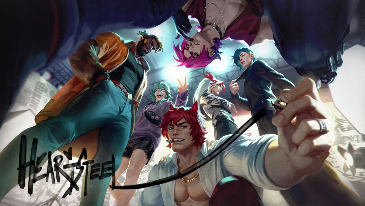 krescendum's tweet photo. Apresentando oficialmente a nova boyband do League of Legends: HEARTSTEEL. Sua música de estreia será "PARANOIA".

Vocalista: Ezreal - Beakhyun EXO
Rapper: Kayn - Cal Scruby
Instrumentalista: Aphelios
Produtor: Yone
Co Vocalista: K'sante- Tobi Lou
Co Rapper: Sett - OZI

🥹🥹🥹 https://t.co/3aA4q3pvIT