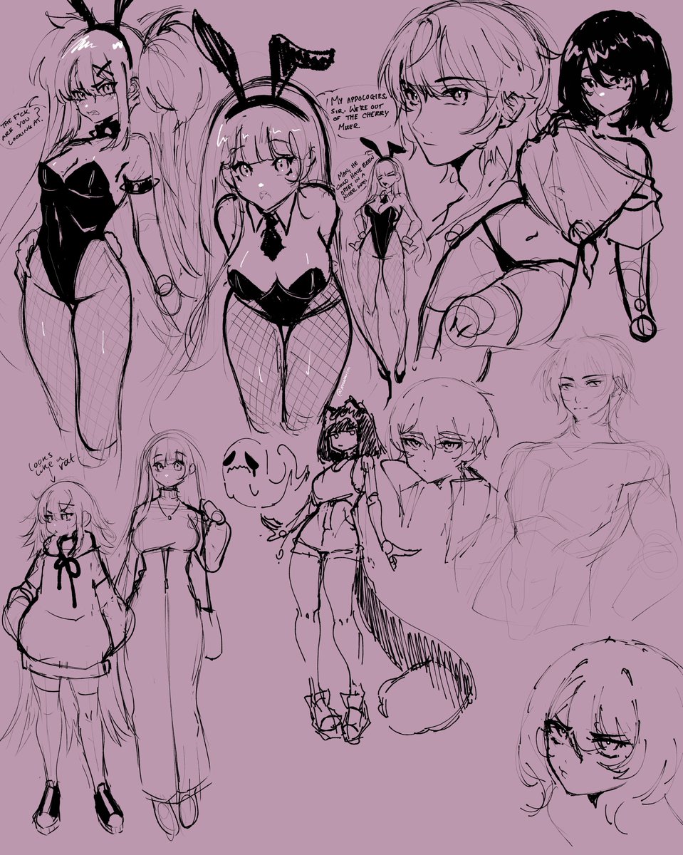 Been extra busy with work so have these warm-up sketches from a lil ago!!