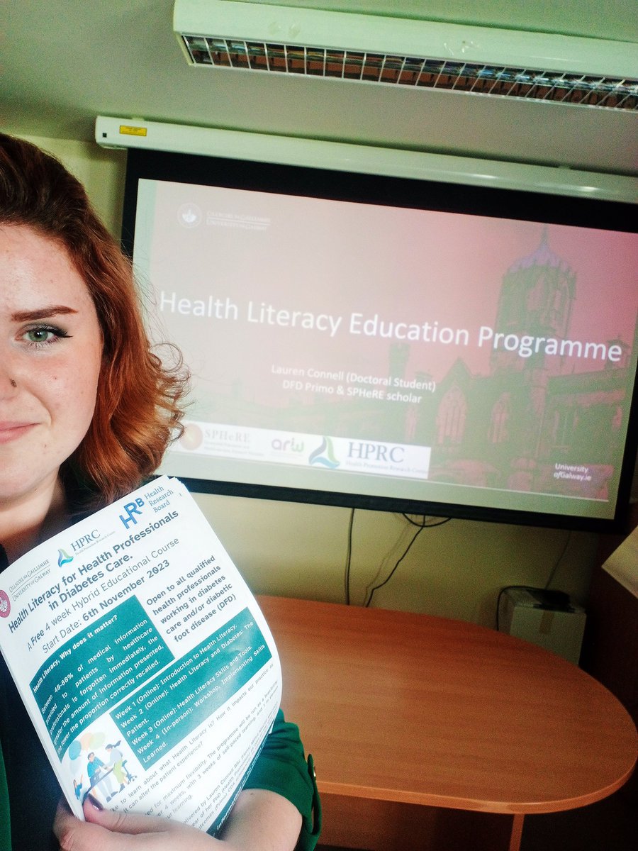 I had a great session today with the diabetes centre talking about my health literacy education programme for health professionals (HSE employed) in diabetes care . It starts on the 6th November and it's FREE. Email l.connell3@universityofgalway.ie for more information!