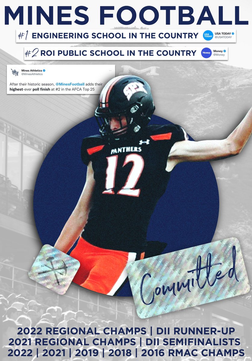 Preston Kyle (@preston_kyle05) on Twitter photo COMMITTED!!!! #HelluvaEngineer
<a href="/MinesFootball/">Mines Football</a> <a href="/coach_sterbick/">Pete Sterbick</a> @scottg24 <a href="/CoachAMakransky/">Anthony Makransky</a> <a href="/StPiusXFootball/">SPXFootball</a> <a href="/CranfillGreg/">Greg Cranfill</a> <a href="/NickGatto/">Nick Gatto</a> COMMITTED!!!! #HelluvaEngineer
<a href="/MinesFootball/">Mines Football</a> <a href="/coach_sterbick/">Pete Sterbick</a> @scottg24 <a href="/CoachAMakransky/">Anthony Makransky</a> <a href="/StPiusXFootball/">SPXFootball</a> <a href="/CranfillGreg/">Greg Cranfill</a> <a href="/NickGatto/">Nick Gatto</a>