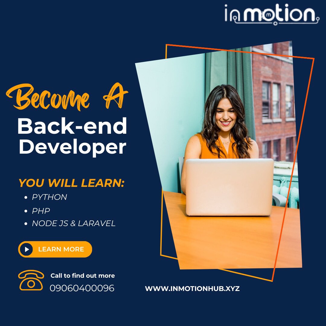 inMotionHub's tweet photo. It’s a new week and a great opportunity to join our backend developer course.
We’d take you to a professional level in Phython, PHP and Lavaravel in less than 6 month.

Send us a Dm or chat with us on WhatsApp with 09060400096 for more enquiries and registration 

#backend #Apple https://t.co/z3jmg5uL9b