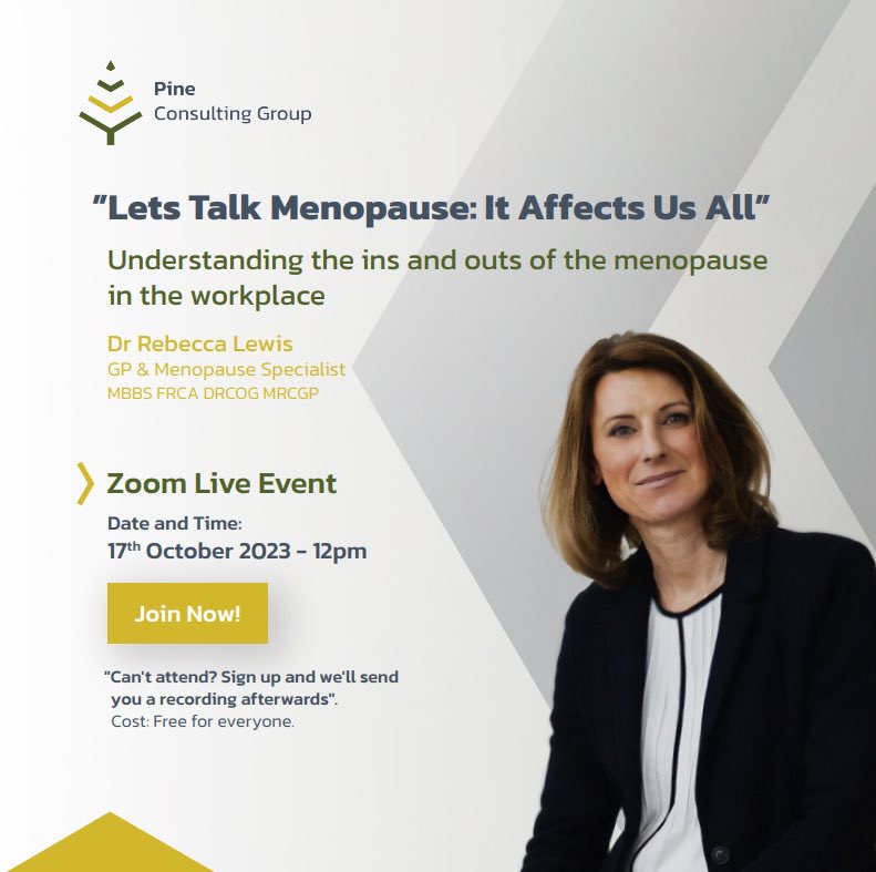 🚨Join us for a FREE webinar about Menopause TOMORROW! 🚨

Join us on the 17th of October at 12pm (GMT). 
REGISTER FOR FREE HERE: 
us06web.zoom.us/webinar/regist…

#WorldMenopauseDay #WorldMenopauseMonth #MenopauseAwarenessMonth #WomensHealth #Menopause