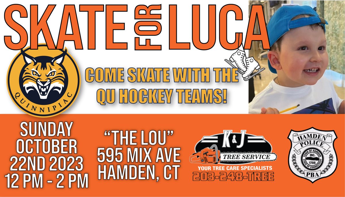❤️THIS SUNDAY❤️
kjtreeservice.com/skateforluca
❤️👆👆LINK TO DONATE👆👆❤️
Join us for our Skate for Luca Fundraiser from 12pm - 2pm at "The Lou".
#lucawarrior #Community #hamden #hockey #bobcats #hamdenct #family
