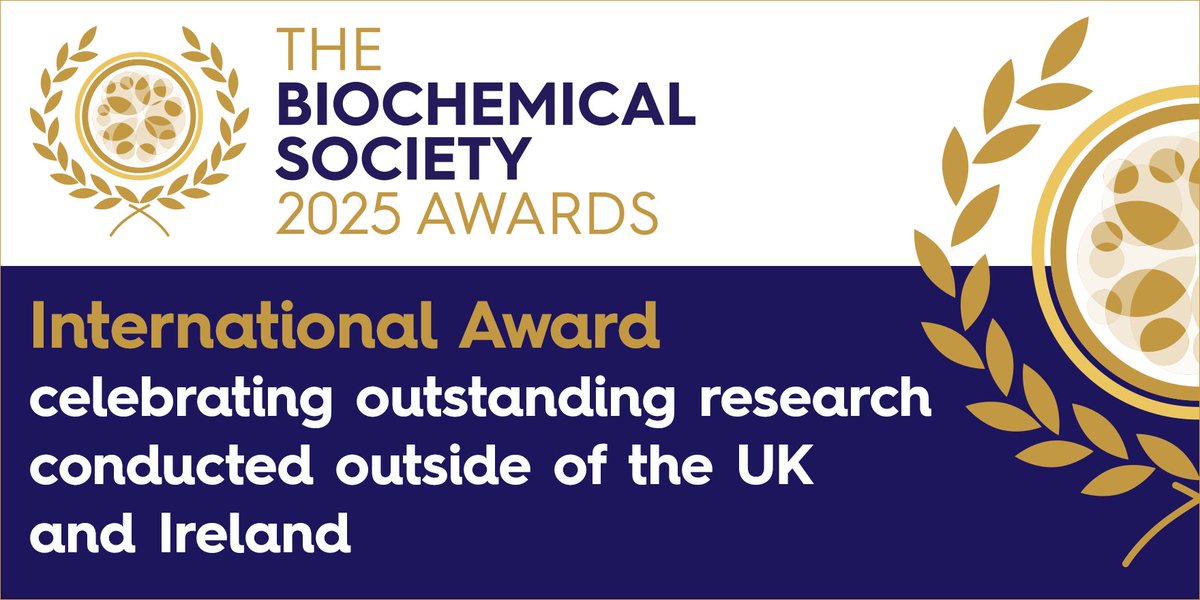 Our #BiochemAwards celebrate excellence in both the UK and overseas. If you know an outstanding molecular bioscientist who has conducted their research outside of the UK, why not nominate them for the International Award? Deadline 1 November 2023. ow.ly/7tRR50PSov9