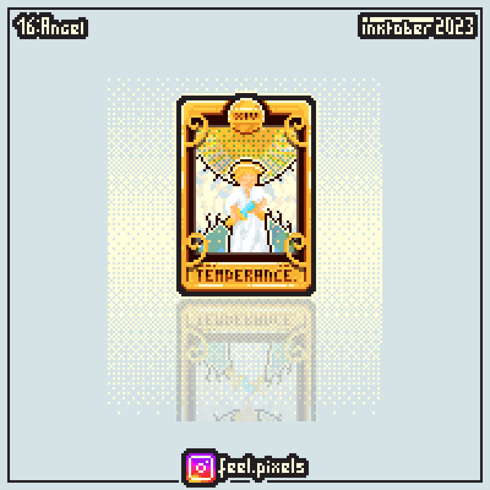 feel_pixels's tweet photo. For #inktober 2023,
16 : Angel,
Inspired by tarot cards,
@inktober #inktober2023angel #pixelart #ドット絵 #aseprite #frenchartist #temperance #tarot #card https://t.co/I8syHZOweU