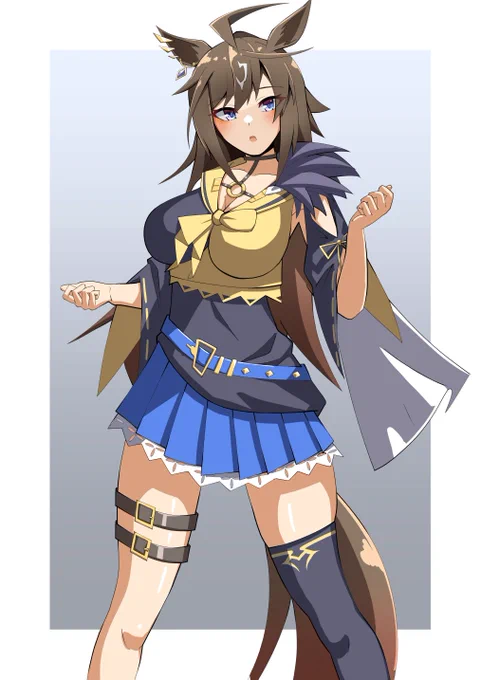お題箱「エアグルーヴの勝負服を着たドゥラメンテ」 #ウマ娘 